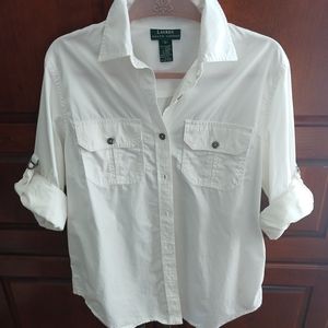 Ralph Lauren white button down shirt size small.